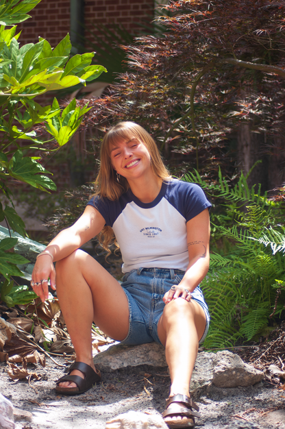 Wilmington Seahawks 1947 Raglan Baby Crop T-Shirt